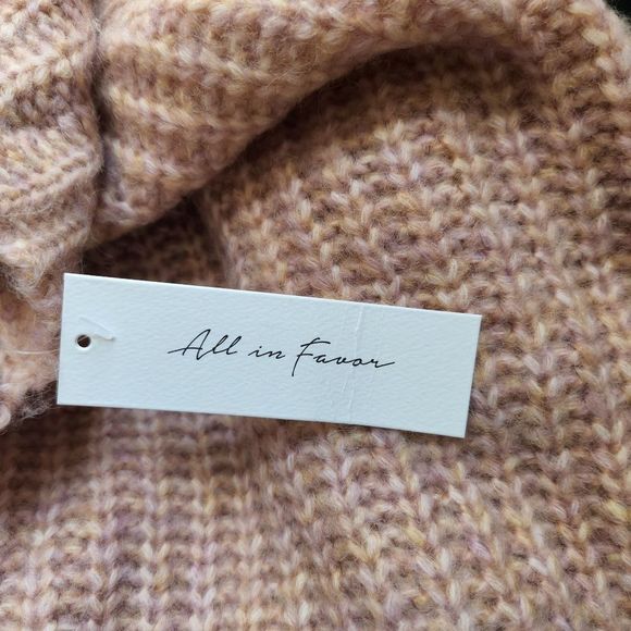 All in Favor Pink Puff Sleeve Sweater Nordstrom Mock Neck - Picture 7 of 8